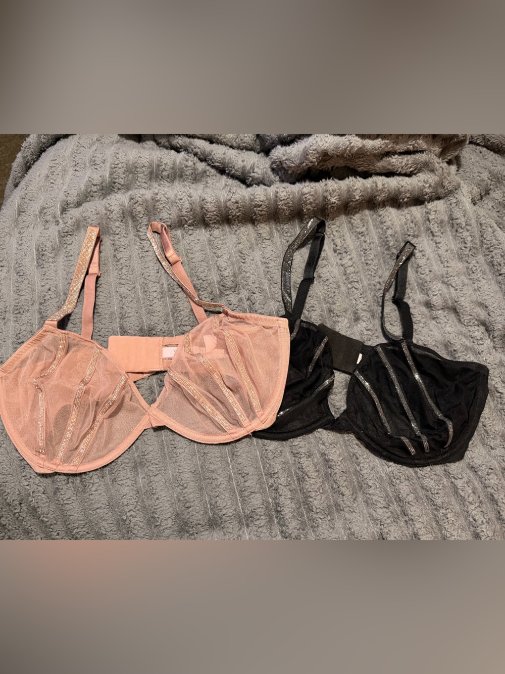 VS Sheer Underwire Bra - Nude/Black (Set of 2)